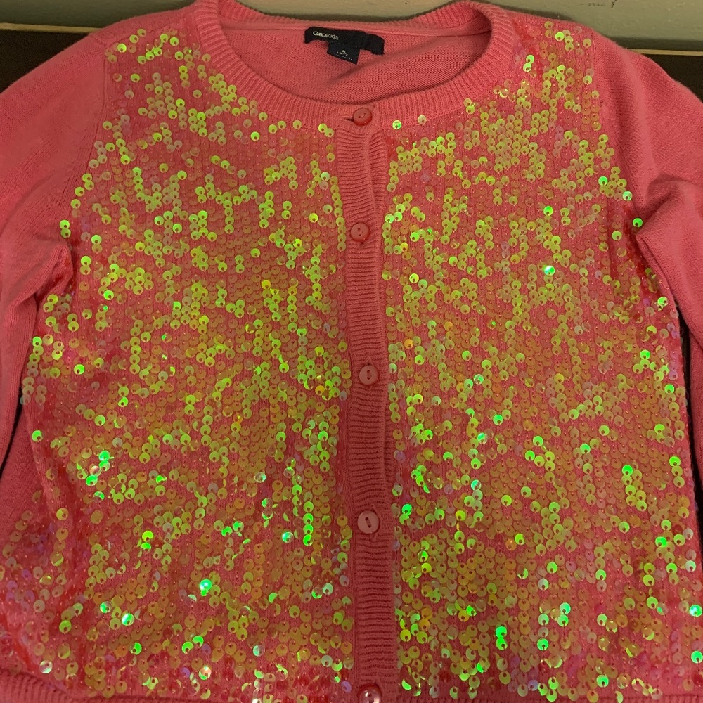 Pink Gap Girls Button Sweater